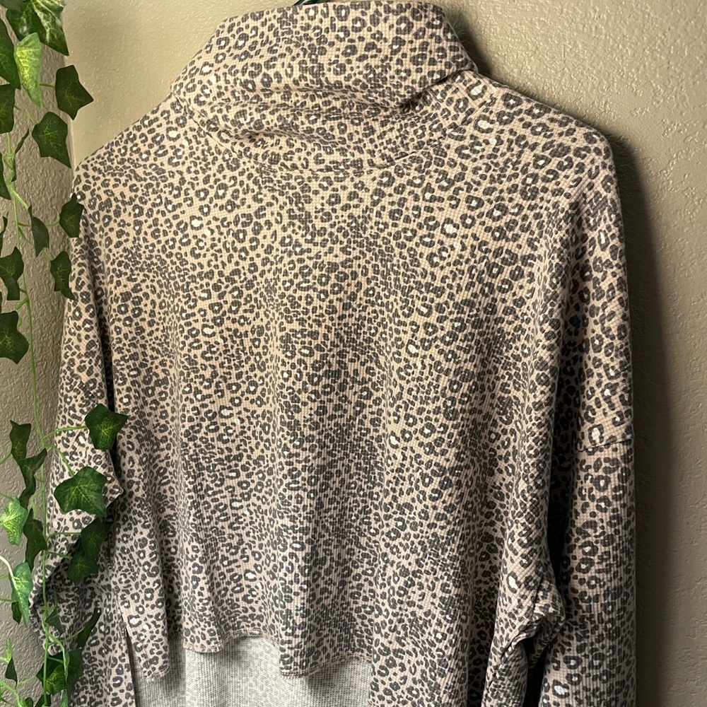 ae cheetah turtle neck top